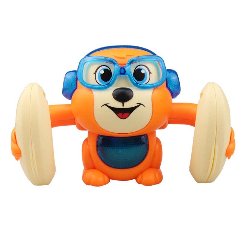 Khỉ Nhào Lộn Có Nhạc và Đèn Nháy Đổi Màu, Xoay 360 Độ, Cảm Biến Một Chạm, Cảm Biến Âm Thanh