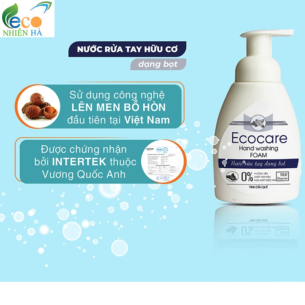 Nước rửa tay ECOCARE 250ml tinh dầu thiên nhiên, nước rửa tay tạo bọt, không khô da tay