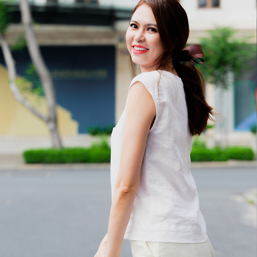 Áo Linen Không Tay Áo Kiểu Nữ Đẹp Thời trang thiết kế Hity TOP145