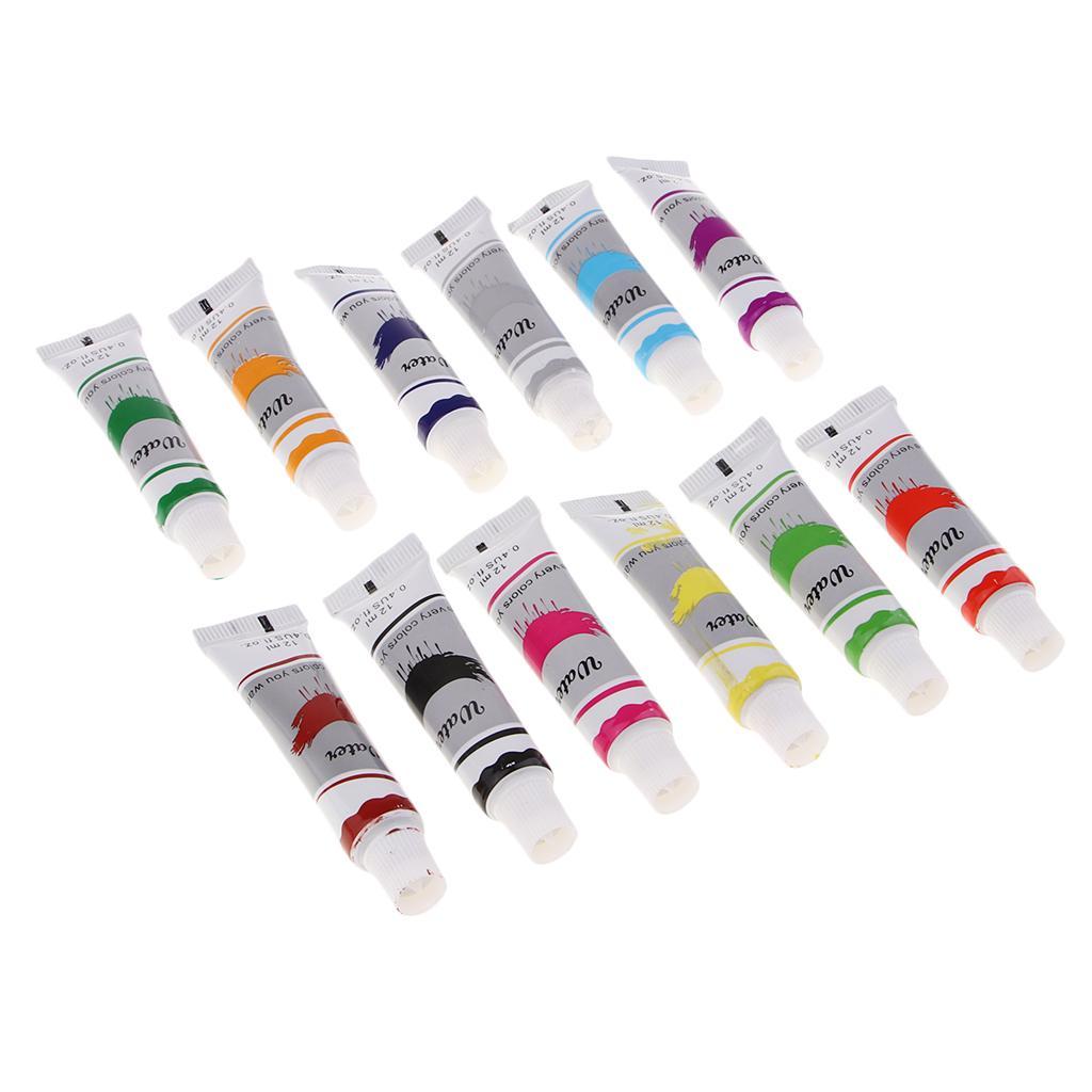 12 Colors Watercolor Paint Set Tube Artist Non Toxic Pigments For Kids Adults Professional Painting on Canvas Wood Clay Ceramic Crafts