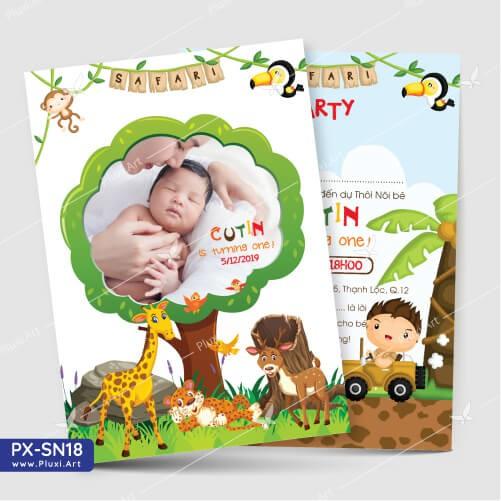 Thiệp thôi nôi – sinh nhật theo yêu cầu Pluxi (PX_SN18)