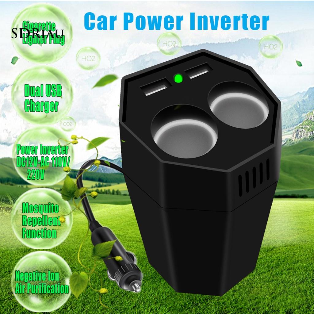 *QCDZ* Power Inverter Dual USB Port Multifunctional ABS Car Cup Inverter Adapter for 12V Cars