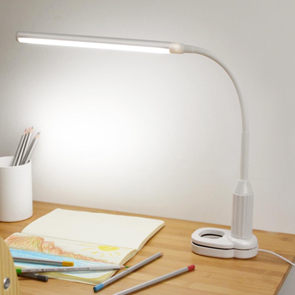 5W 24 LEDs Eye Protection Clamp Clip Light Table Lamp Stepless Dimmable Bendable USB Powered Touch Sensor Control