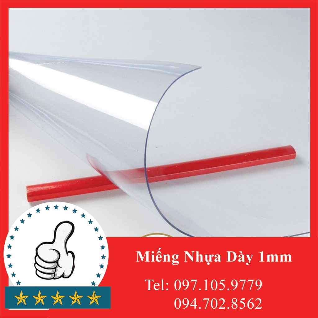 Miếng Nhựa Dày 1mm | Miếng Nhựa Dẻo Trong Suốt | Miếng Nhựa Trong Suốt Chống Dịch | Tấm Chắn Bụi | Thảm Lót Chống Thấm