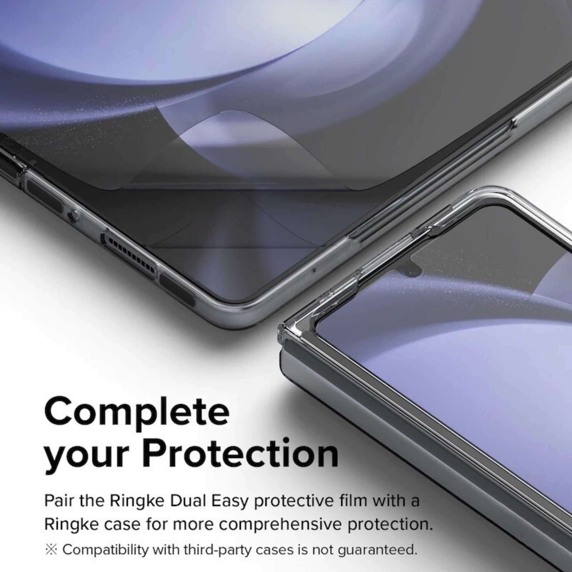 Bộ Dán Dẻo Ringke Dual Easy Film Dành Cho Samsung Galaxy Z Fold 5 5G, 1 Mặt Trong, 1 Mặt Ngoài - Hàng Chính Hãng