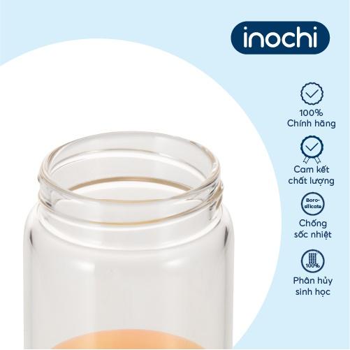 Bình nước thuỷ tinh bọc silicon Inochi - Nikko 550 ml