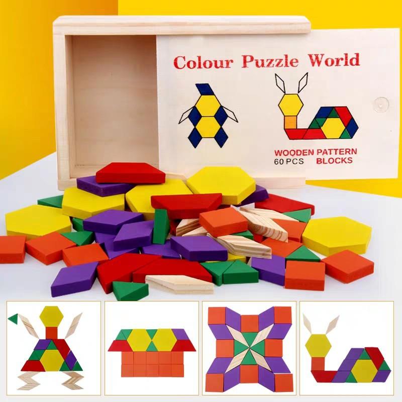 Bộ Đồ Chơi Ghép Hình Puzzle 60 Miếng Bằng Gỗ Giúp Bé Phát Triển Trí Tuệ Và Khả Năng Tư Duy