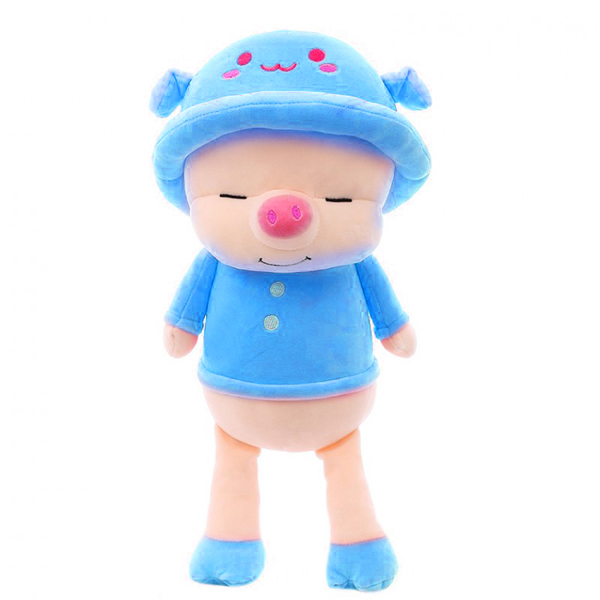 Gấu Bông Heo Happy Đội Nón (40 Cm) Gb34 (Xanh Dương)