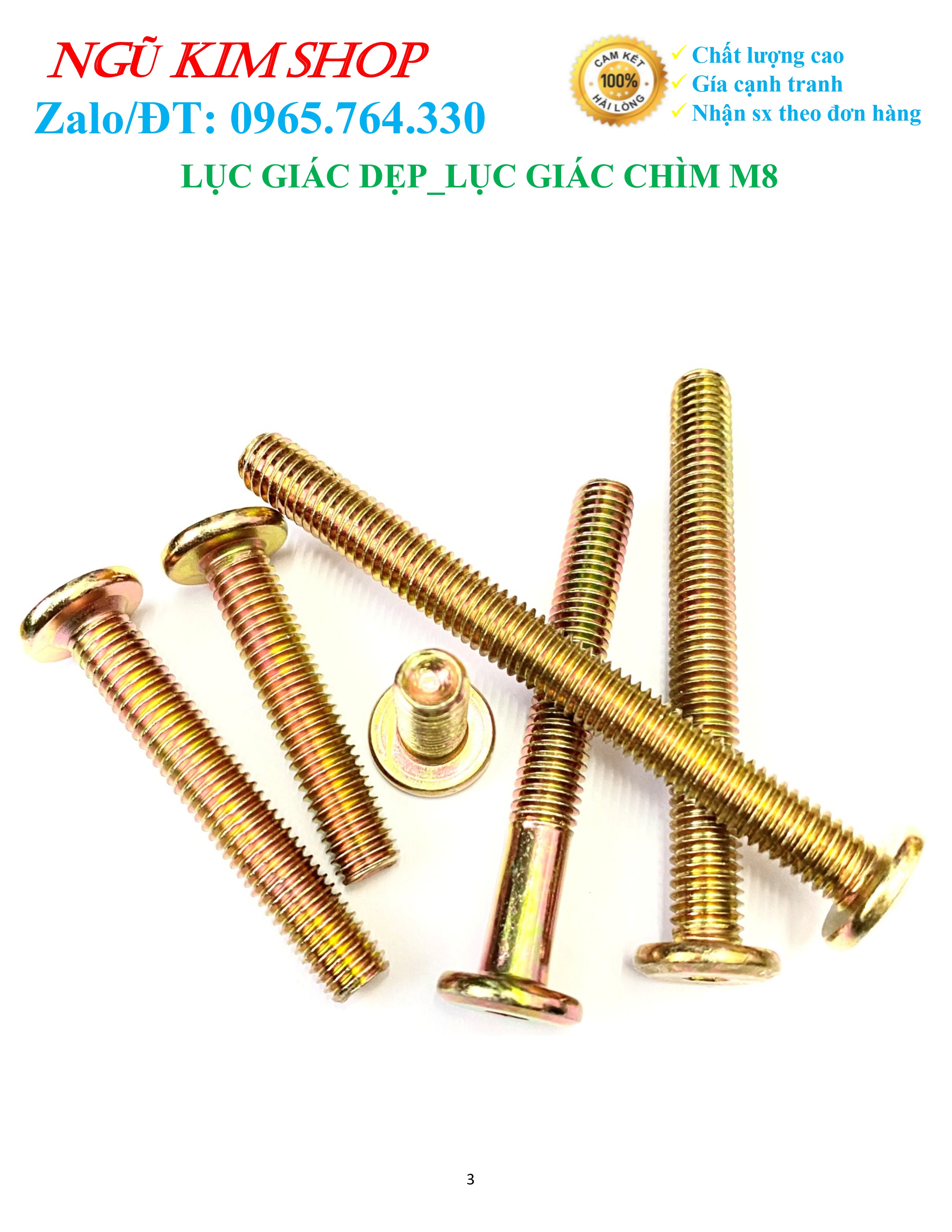 LỤC GIÁC DẸP _ LỤC GIÁC CHÌM M8