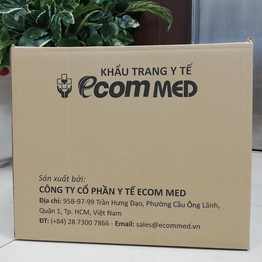 Thùng 12 Hộp Khẩu Trang Y Tế EcomMed 4 Lớp Kháng Khuẩn 99%