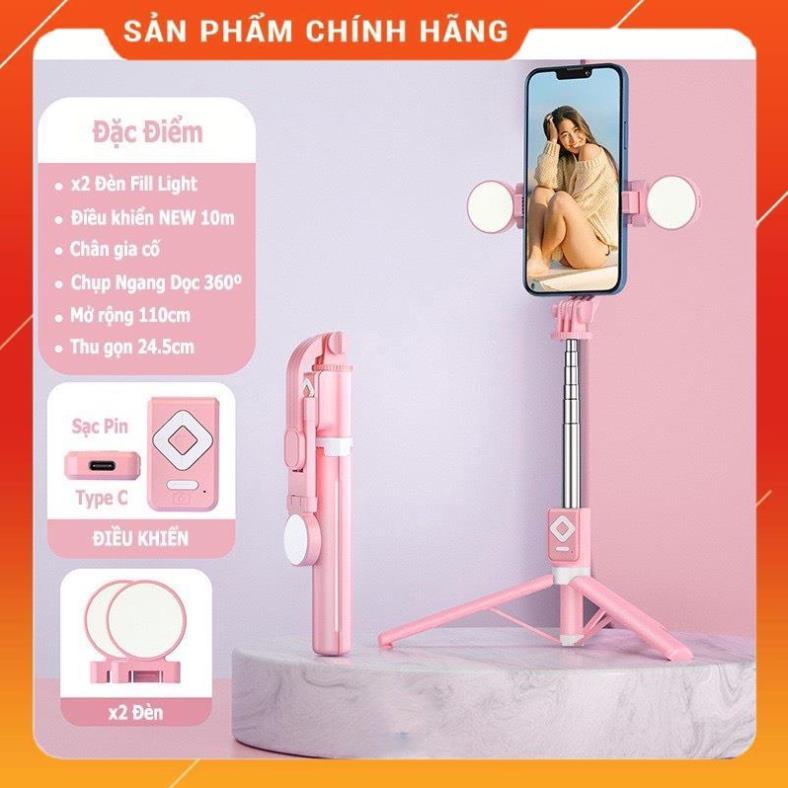 Gậy chụp ảnh 3 chân B11S, có đèn led trợ sáng, Gậy selfie chụp hình, tự sướng,bluetooth điều khiển từ xa