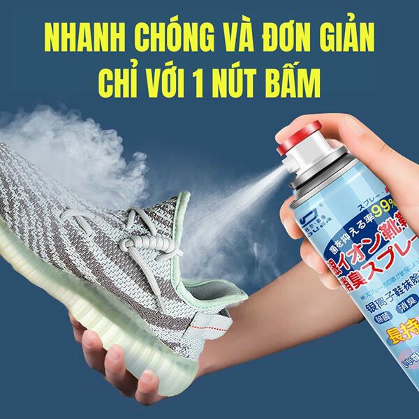 Hót bình xịt giày khử mùi NaNo AG+ cao cấp 2023