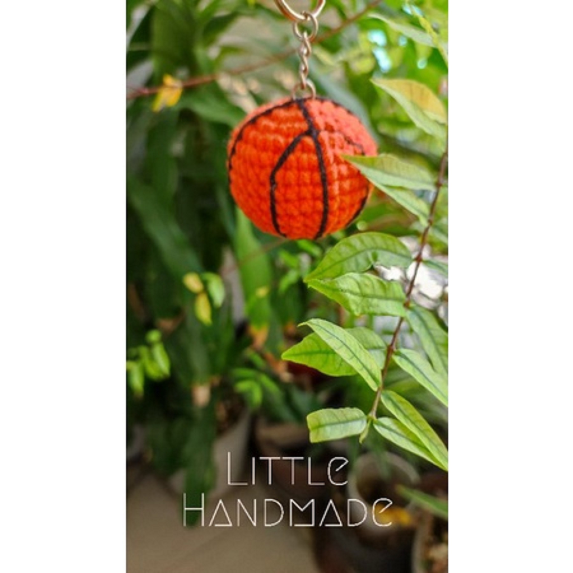 Móc khoá bóng rổ bằng len handmade