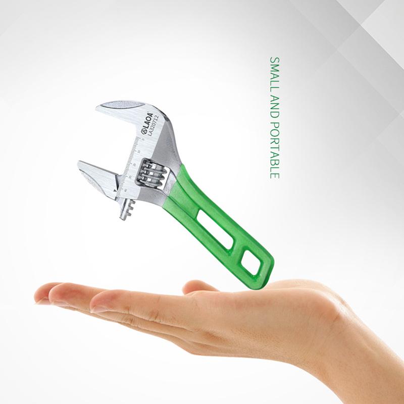 Cờ lê có thể điều chỉnh Mini Monkey Tay cầm ngắn Spanner HCS Vật liệu laser Tỷ lệ bao bọc cao su