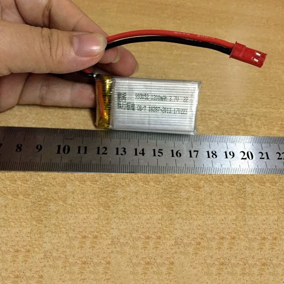 Pin sạc 3.7V dung lượng 1200mAh chân cắm đỏ JST