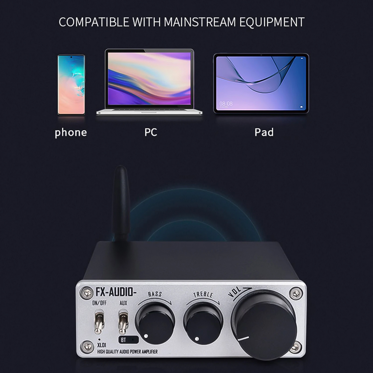 Bộ Khuếch Đại Âm Thanh Không Dây hifi Kênh 2.1 Kênh Vinetteam FX-AUDIO XL01 bluetooth Cho Loa mini - hàng chính hãng