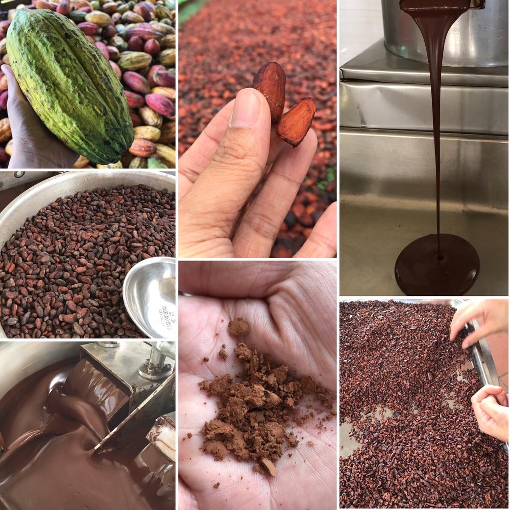 Cacao mass CacaoMi nguyên liệu làm sô cô la handmade từ hạt ca cao 100% nguyên chất không đường giàu dinh dưỡng 500g