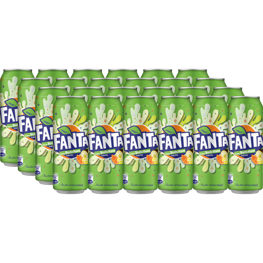 Thùng 24 Lon Nước Giải Khát Có Gas Fanta Soda Kem 320ml x 24