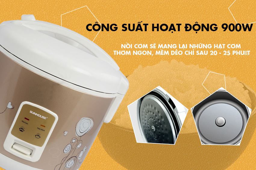 Nồi Cơm Điện Nắp Gài Sunhouse SHD8302 (2.8L) - Hàng chính hãng