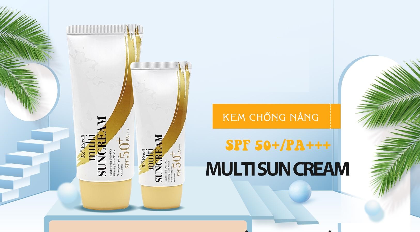 Combo 7 hộp Kem Chống Nắng Re:Excell Multi Sun Cream SPF 50+/ PA+++ sản phẩm nhập khẩu chính ngạch Hàn Quốc