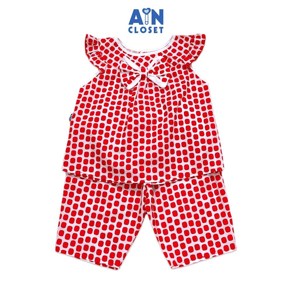 Bộ quần dài áo tay ngắn họa tiết Bi đỏ cotton - AICDBGTI6K2H - AIN Closet