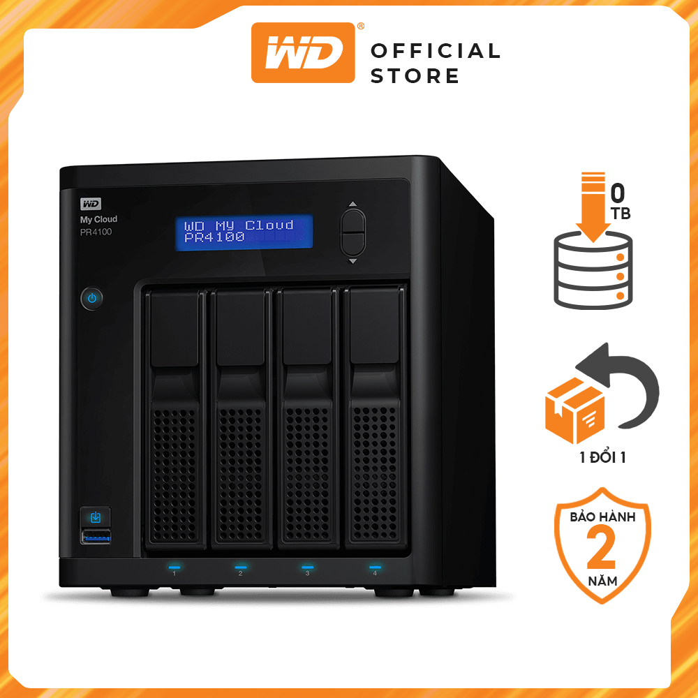 Thiết bị lưu trữ mạng WD My Cloud PR4100 Hàng Chính Hãng