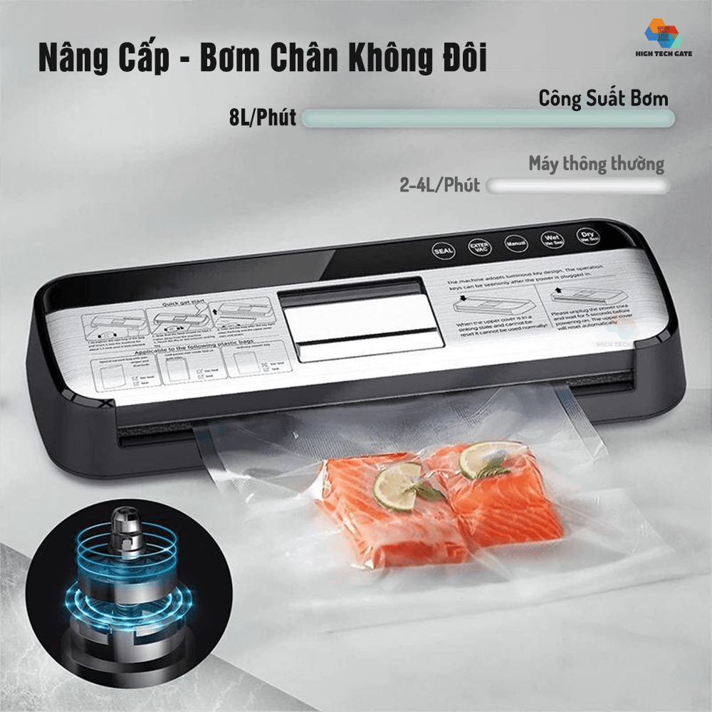 Máy Hút Chân Không Thực Phẩm AP-18 tự động hoàn toàn, tích hợp 5 chế độ hút đa năng, cơ chế đóng mở nắp máy tự động bền bỉ, hàng chính hãng