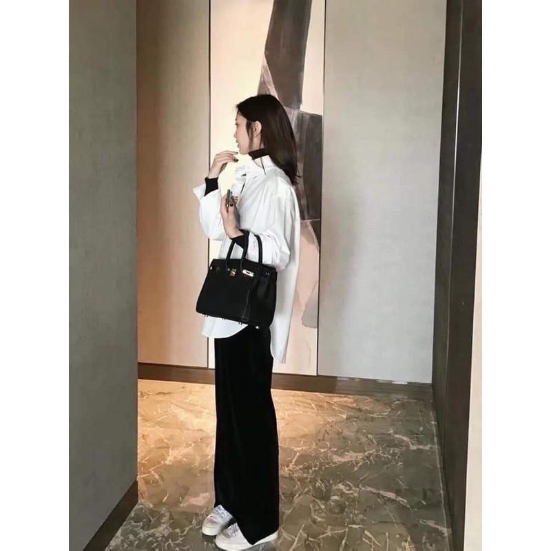 ÁO SƠ MI TRẮNG XẺ VẠT TÔM CỰC XINH