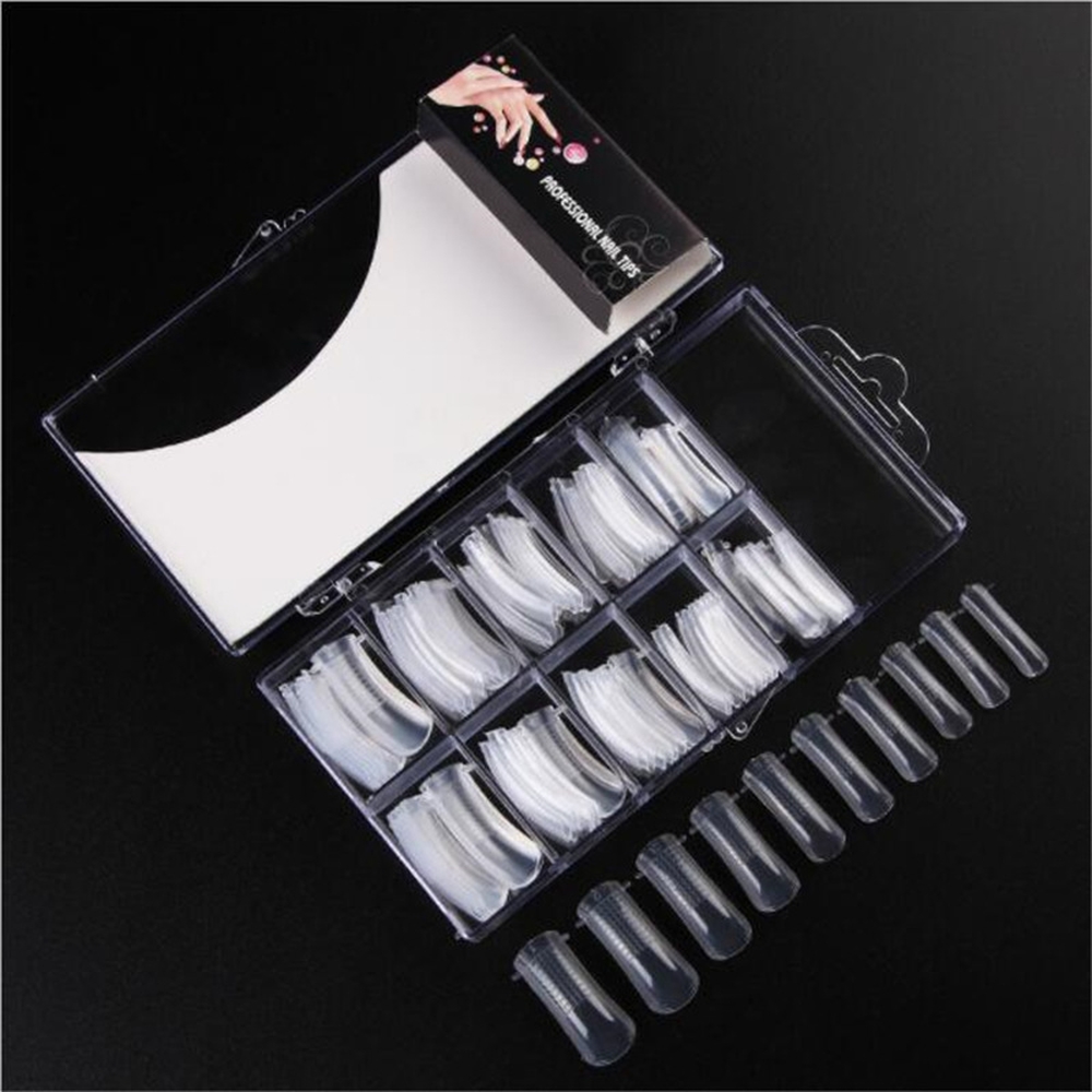 Set Khuôn Móng Đắp Gel 100 Cái, Tạo Độ Dài Và Tự Nhiên Cho Móng Để Làm Các Bộ Nail Nghệ Thuật Đẹp, Khắc Phục Nhược Điểm Của Móng, Độ