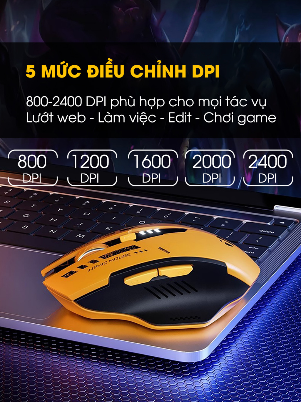 ￼Chuột không dây bluetooth TEKKIN A9 gaming máy tính 6 nút silent tắt âm led hiển thị pin gundam game công thái học rob - hàng nhập khẩu