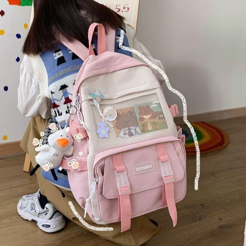 Balo ULZZANG, balo thời trang- BL213, nhiều ngăn, vải chống thấm nước,
