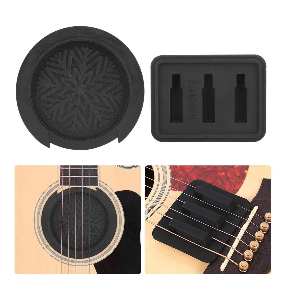 Guitar Mug đệm + Buster Cover of Hole of Kit của nó Phụ kiện Công cụ bảo trì guitar của nhạc cụ âm nhạc (màu đen)