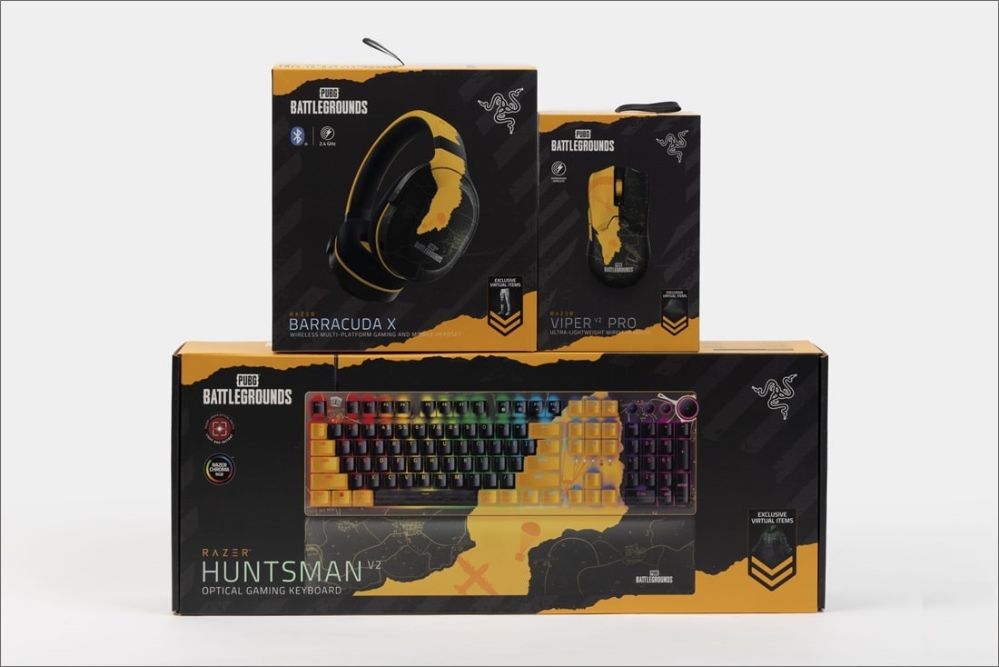 Bàn phím có dây Razer Huntsman V2-Optical Gaming Keyboard-PUBG: Battlegrounds Edition (Linear Optical Switch)_Mới, hàng chính hãng