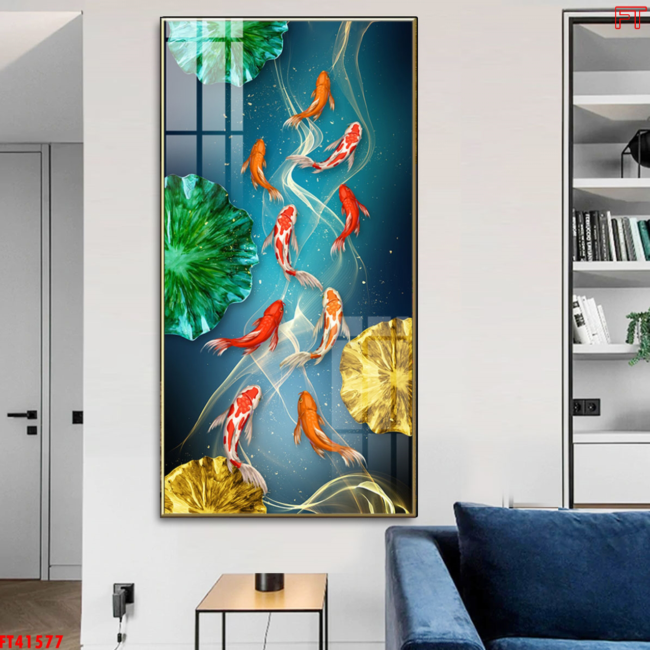 Tranh Canvas Treo Tường Hiện Đại - Tranh Cửu Ngư Quần Hội Giá Rẻ