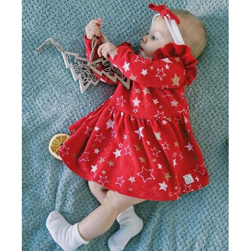 Năm 2021 Thời Trang Cho Bé Gái Tay Dài Mùa Đông In Hình Công Chúa Váy Đầm Bé Gái Sơ Sinh Quần Áo Trẻ Em