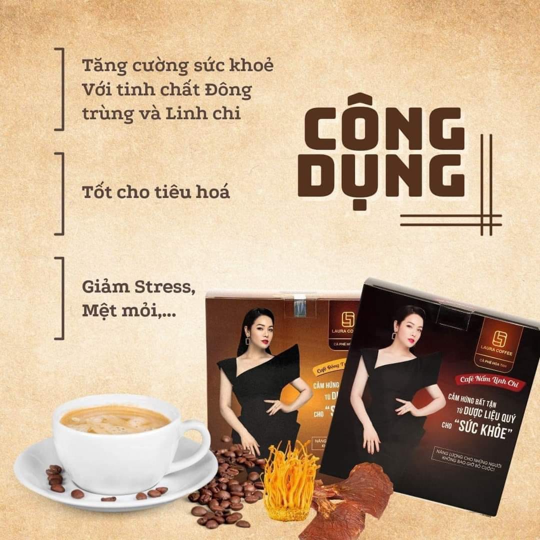 [Tặng Quà] Combo 6 Hộp cà phê hòa tan cao cấp Laura Coffee Nhật Kim Anh (6 hộp x 10 gói)