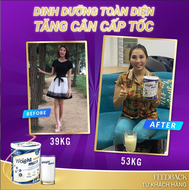 [TRỢ GIÁ] Sữa Tăng Cân Weight Mass CHINH_HANG Hộp Lớn 720g - 400g