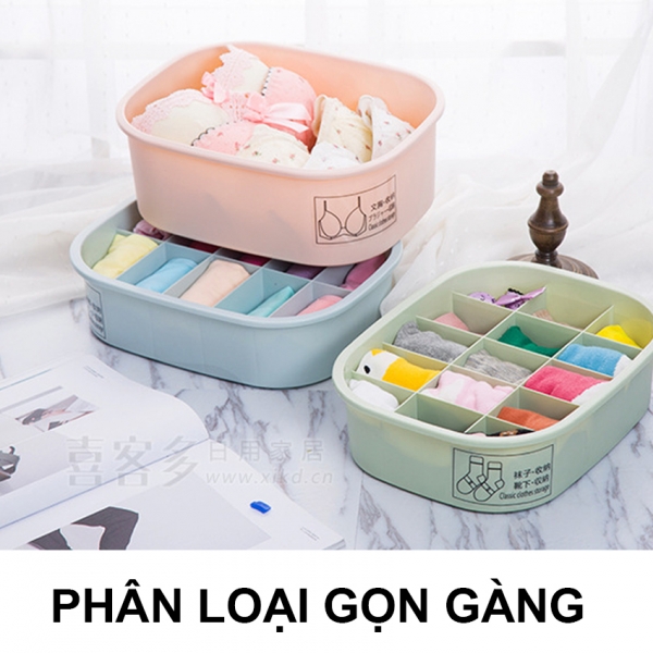 Set 3 Hộp Đựng Đồ Lót Bằng Nhựa - Màu Ngẫu Nhiên