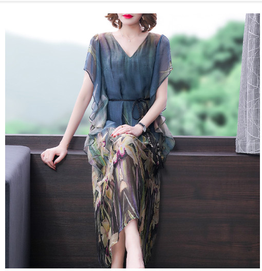 Đầm Lụa Hoa Pháp Dự Tiệc Sang Chảnh VH59 - Hàng Quảng Châu Cao Cấp