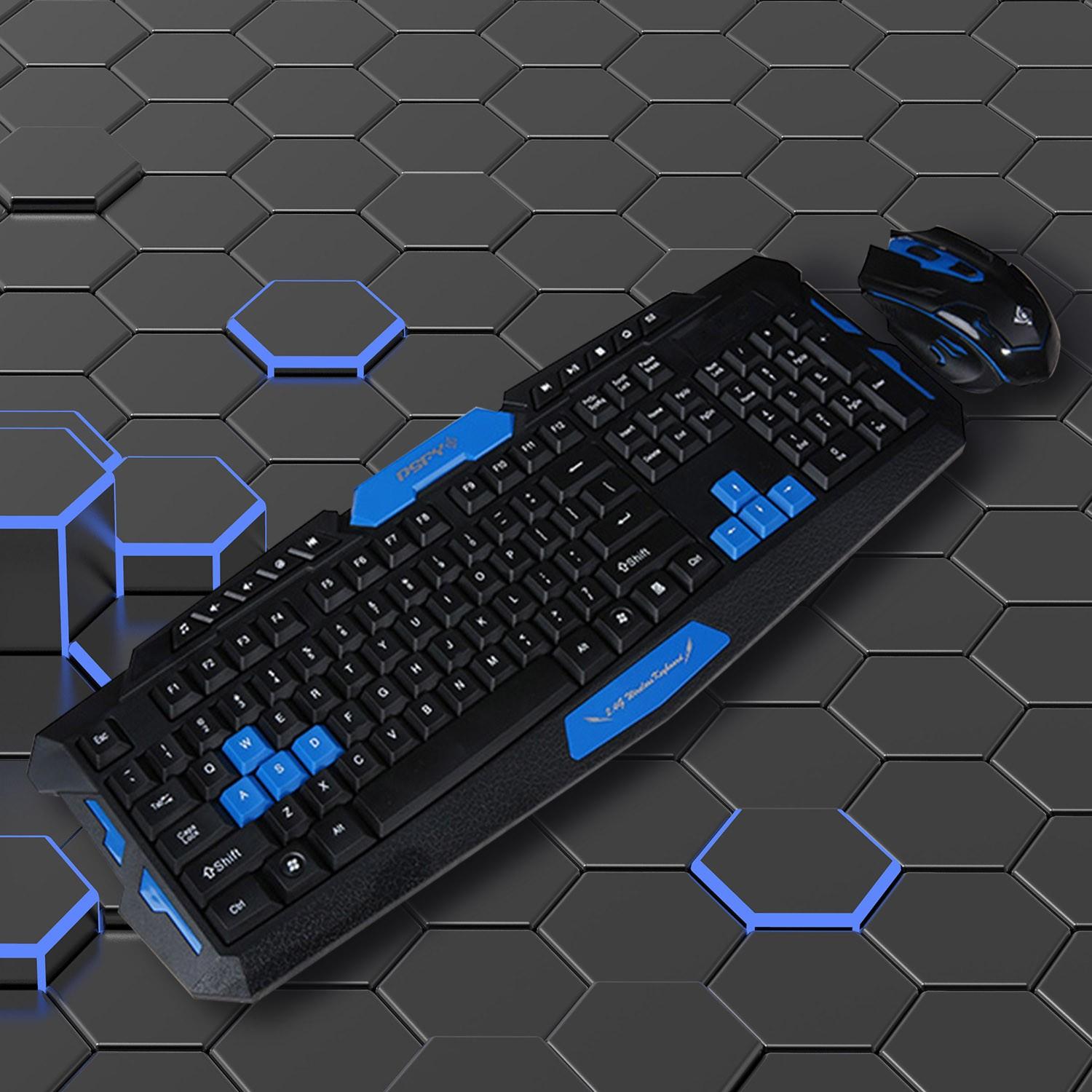 HK8100 Bộ Bàn Phím Chuột Không Dây 1200 DPI Giao Diện USB Bàn Phím Chơi Game Chuột Cho Máy Tính Máy Tính Cơ Khí Chuột Dành Cho Văn Phòng