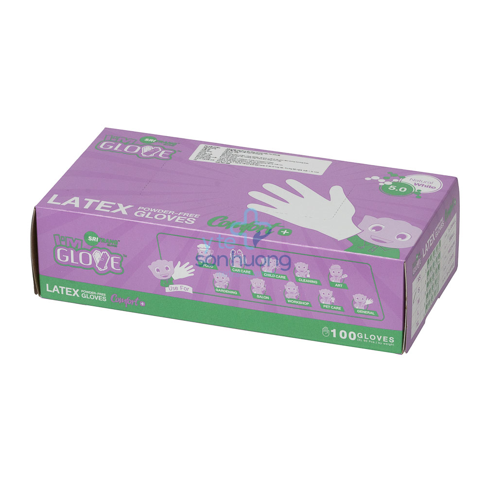 10 Hộp Găng Tay Cao Su Không Bột Thái Lan I'm Gloves Màu Trắng