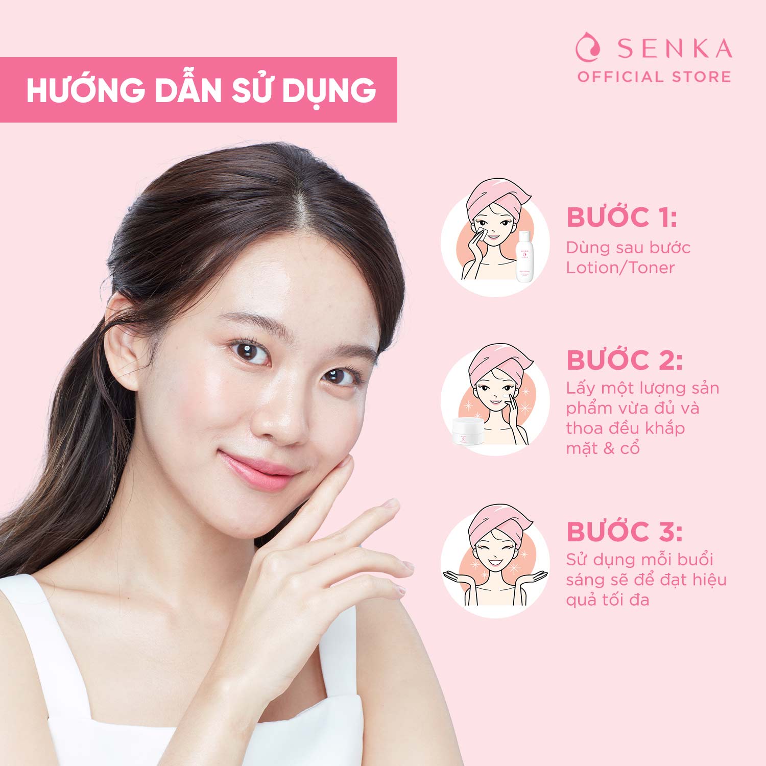 Kem Dưỡng Trắng Sáng &amp; Giảm Thâm Nám Ban Ngày Senka White Beauty UV Cream 50g SPF 25 PA ++