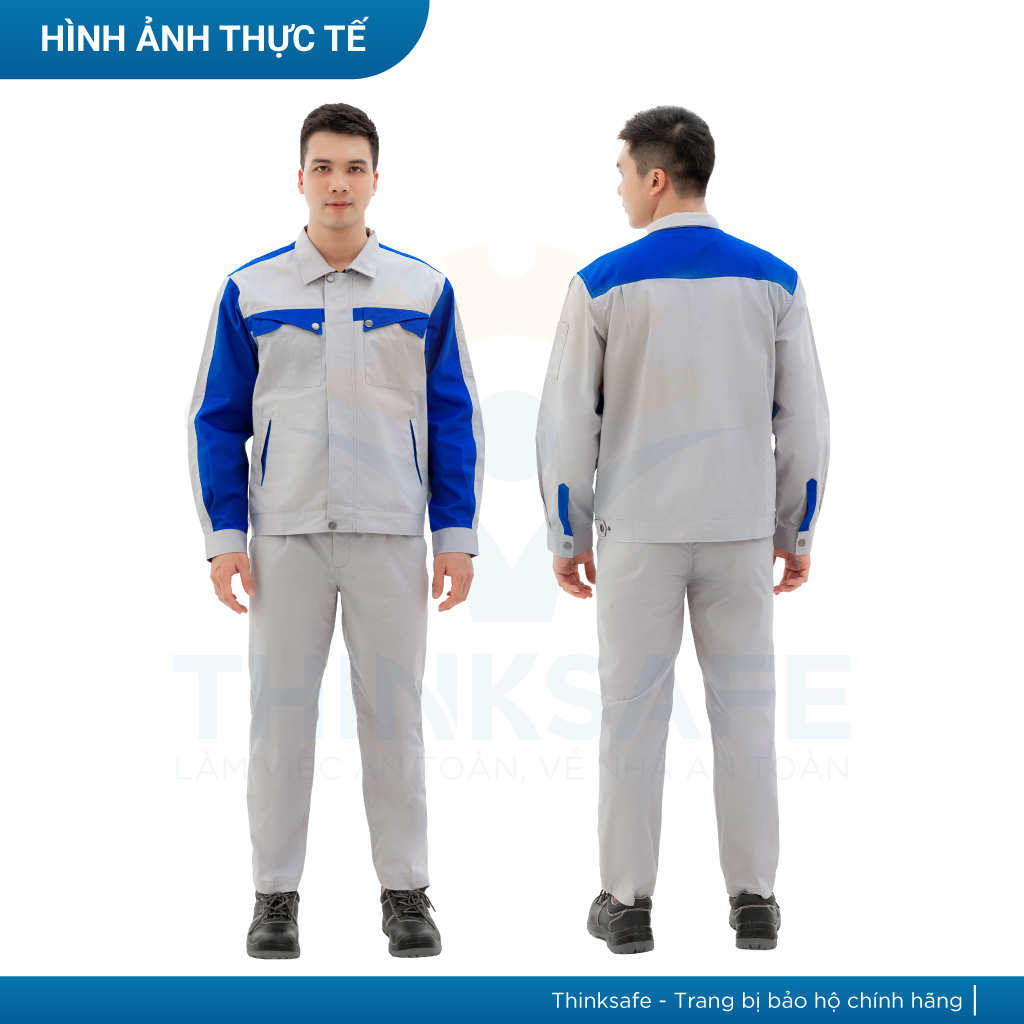 Quần áo bảo hộ lao động Thinksafe áo lao động kỹ sư công nhân có túi hộp thoải mái thoáng mát thấm hút mồ hôi PR03