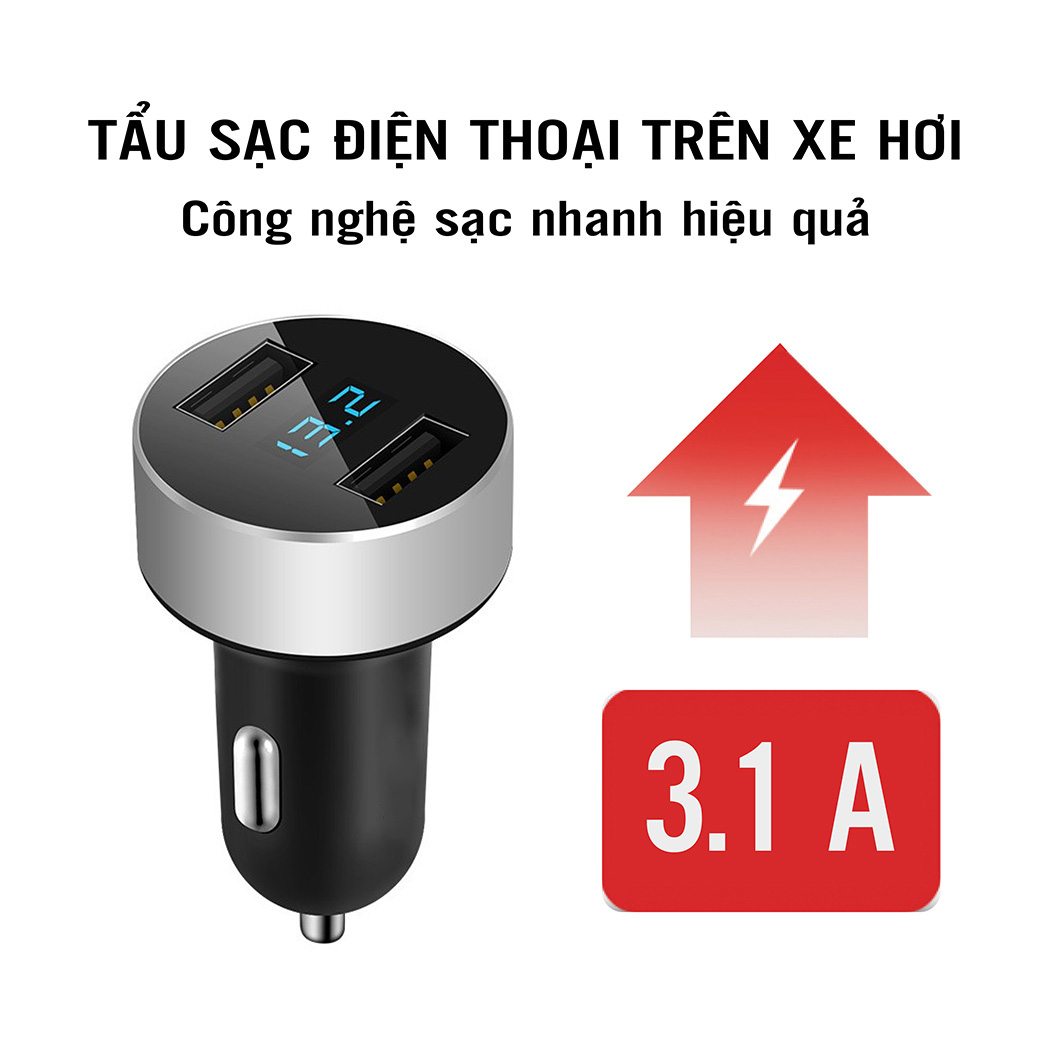 Tẩu sạc ô tô, xe hơi cao cấp đa năng HY36 - Hàng Chính Hãng