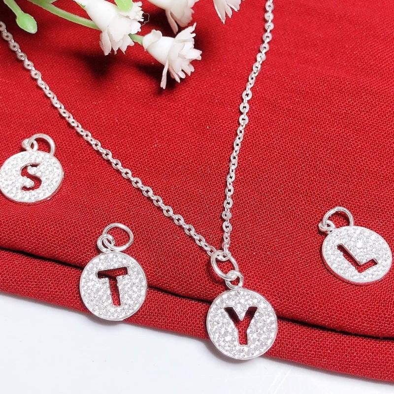 Dây chuyền bạc nam nữ, vòng cổ chữ cái bạc nguyên chất sáng đẹp- Minh Thoa JEWELRY