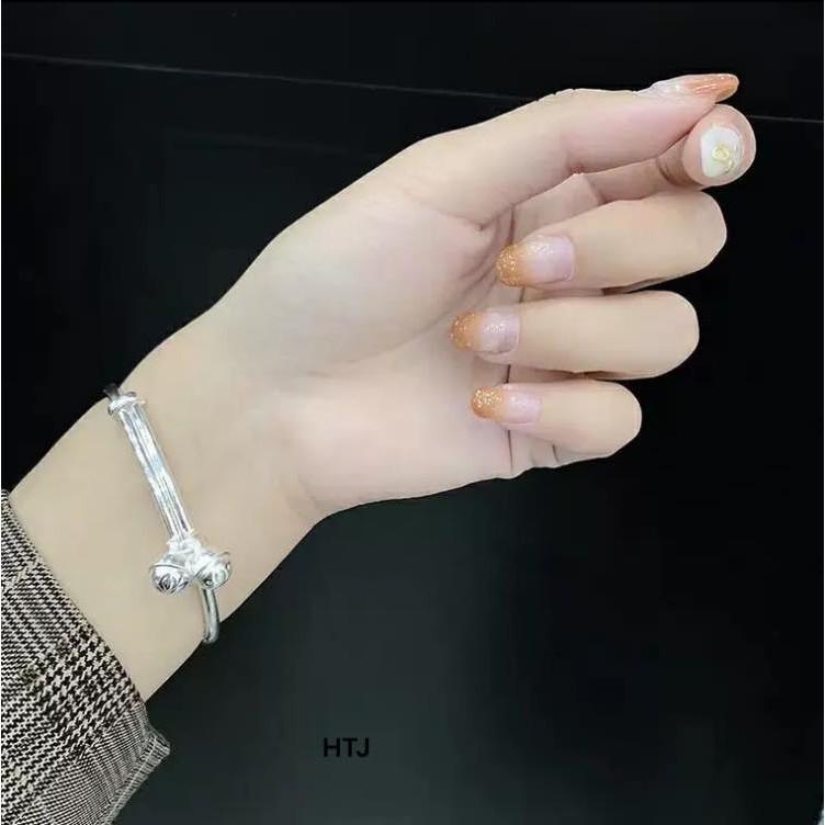 Vòng tay nữ bạc ta 2 quả chuông MS20c