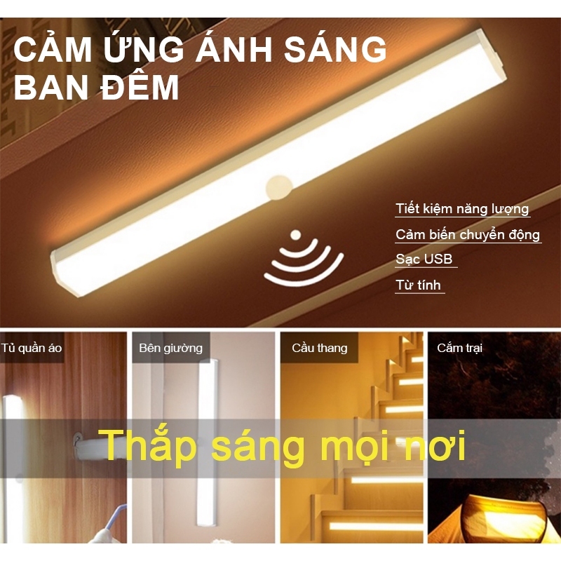 Đèn LED Cảm Biến Chuyển Động Nhiều Kích Cỡ Cảm Ứng Hồng Ngoại 3 Chế Độ Không Dây Điều Chỉnh Độ Sáng Qua 1 Lần Nhấn Ánh Sáng Bảo Vệ Mắt Tốt Tự Động Bật/Tắt Ban Đêm Đèn Học Làm Việc Đọc Sách Ngủ Cao Cấp Dễ Tháo Lắp Tiện Gắn Giường Cầu Thang Toilet Tủ USB