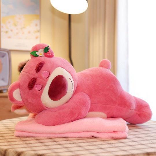 Bộ chăn gối 2 in 1 hình thú chất miniso cao cấp, sờ cực mịn tay