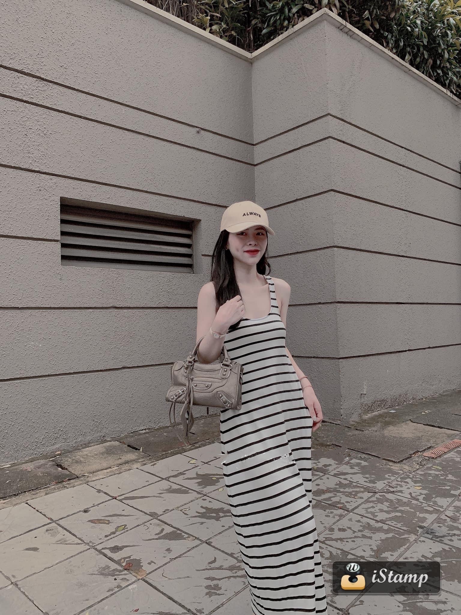 Đầm suông nữ thiết kế ba lỗ cổ tròn dáng xoè nhẹ vintage trẻ trung, Váy maxi nữ sát nách dáng dài đi biển