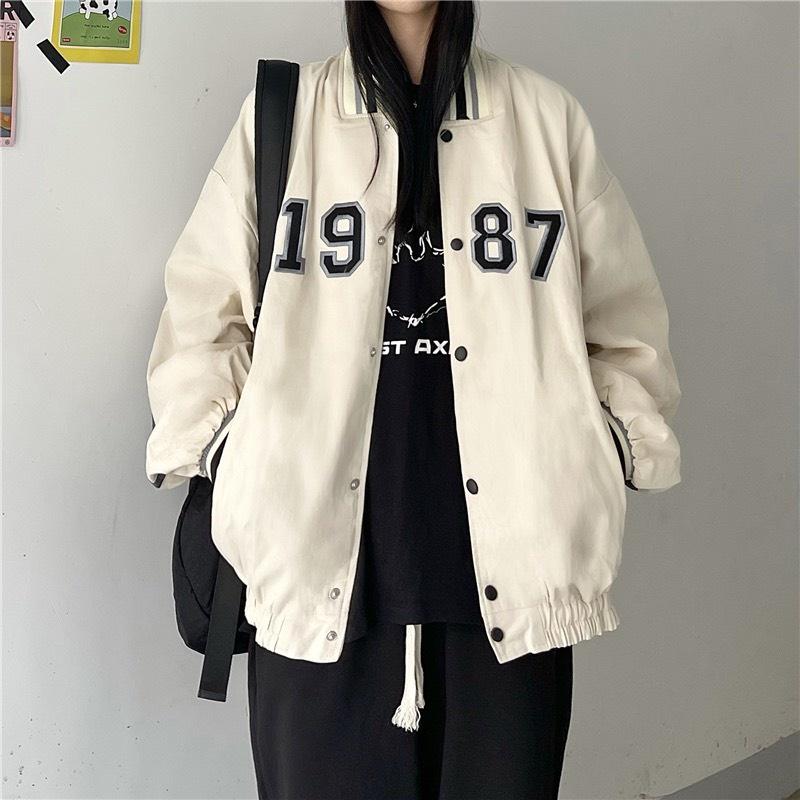 Áo Khoác Bomber 1987 Nam Nữ Unisex Form Rộng Ulzzang